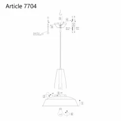 Lampes Industrielles-Luminaires Steinhauer Suspension Steinhauer Mexlite Noir, 1 lumière