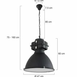 Lampes Industrielles-Luminaires Steinhauer Suspension Steinhauer Mexlite Noir, 1 lumière