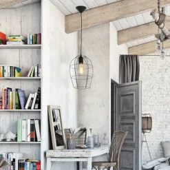 Lampes Industrielles-Luminaires Steinhauer Suspension Steinhauer Minimalics Noir, 1 lumière