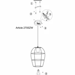 Lampes Industrielles-Luminaires Steinhauer Suspension Steinhauer Minimalics Noir, 1 lumière