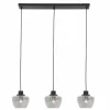 Suspension Verre Fumé-Luminaires Steinhauer Suspension Steinhauer Noirver Noir, 3 lumières