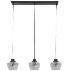 Suspension Verre Fumé-Luminaires Steinhauer Suspension Steinhauer Noirver Noir, 3 lumières