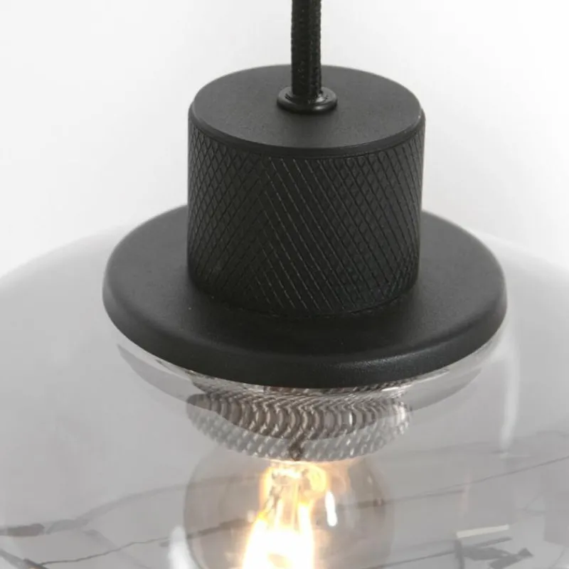 Suspension Verre Fumé-Luminaires Steinhauer Suspension Steinhauer Noirver Noir, 3 lumières