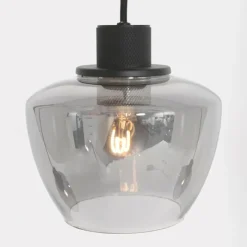 Suspension Verre Fumé-Luminaires Steinhauer Suspension Steinhauer Noirver Noir, 3 lumières