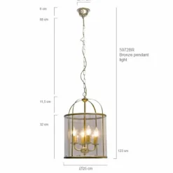 Luminaires Steinhauer Suspension Steinhauer PIMPERNEL Bronze, 4 lumières