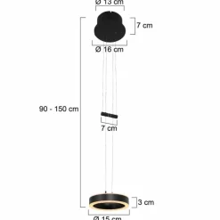 Luminaires Steinhauer Suspension Steinhauer Piola LED Noir, 2 lumières* Éclairage Led