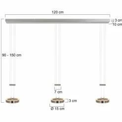 Luminaires Steinhauer Suspension Steinhauer Piola LED Acier brossé, 6 lumières* Éclairage Led