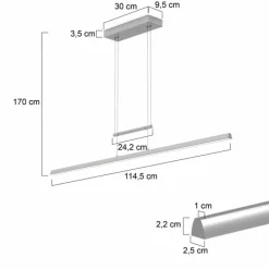 Luminaires Steinhauer Suspension Steinhauer Profilo LED Acier brossé, 1 lumière