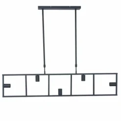 Lampes Industrielles-Luminaires Steinhauer Suspension Steinhauer Racky Noir, 5 lumières