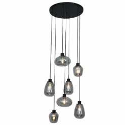 Suspension Verre Fumé-Luminaires Steinhauer Suspension Steinhauer Reflexion Gris, Noir, 1 lumière