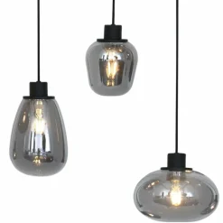 Suspension Verre Fumé-Luminaires Steinhauer Suspension Steinhauer Reflexion Gris, Noir, 1 lumière