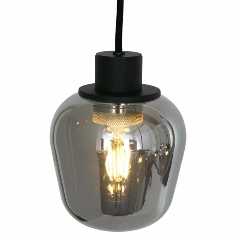 Suspension Verre Fumé-Luminaires Steinhauer Suspension Steinhauer Reflexion Gris, Noir, 8 lumières