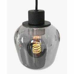 Suspension Verre Fumé-Luminaires Steinhauer Suspension Steinhauer Reflexion Noir, 5 lumières