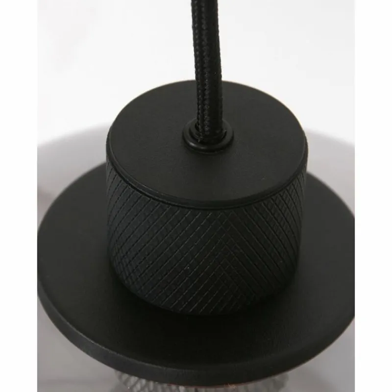 Suspension Verre Fumé-Luminaires Steinhauer Suspension Steinhauer Reflexion Noir, 5 lumières