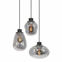 Suspension Verre Fumé-Luminaires Steinhauer Suspension Steinhauer Reflexion Noir, 3 lumières