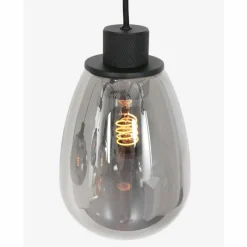 Suspension Verre Fumé-Luminaires Steinhauer Suspension Steinhauer Reflexion Noir, 3 lumières