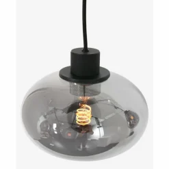 Suspension Verre Fumé-Luminaires Steinhauer Suspension Steinhauer Reflexion Noir, 3 lumières