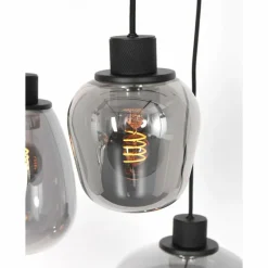 Suspension Verre Fumé-Luminaires Steinhauer Suspension Steinhauer Reflexion Noir, 3 lumières