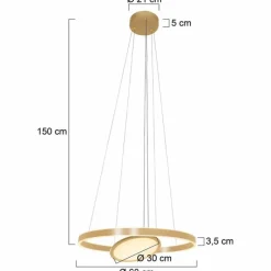 Lampes Dorées-Luminaires Steinhauer Suspension Steinhauer Ringlux LED Or, 3 lumières