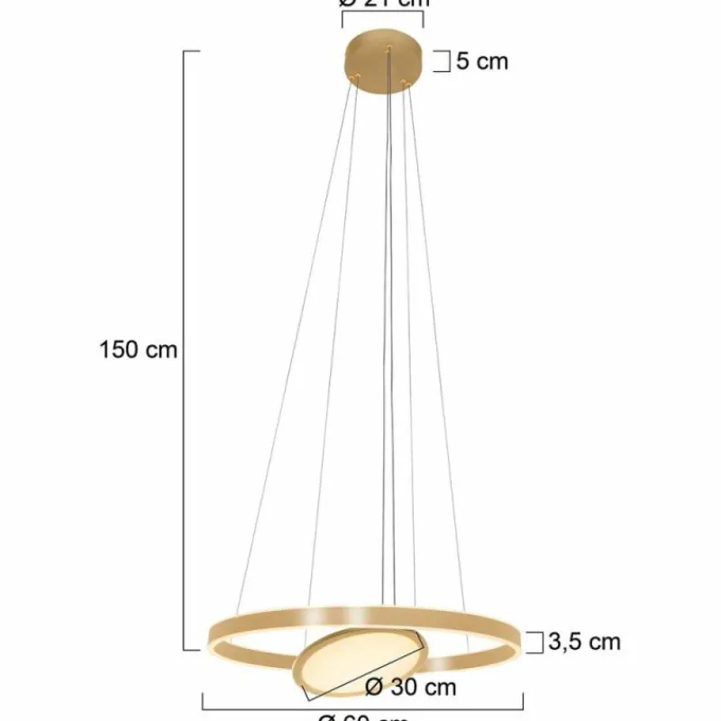 Lampes Dorées-Luminaires Steinhauer Suspension Steinhauer Ringlux LED Or, 3 lumières