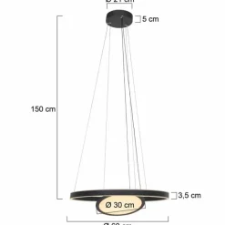 Luminaires Steinhauer Suspension Steinhauer Ringlux LED Noir, 3 lumières* Éclairage Led