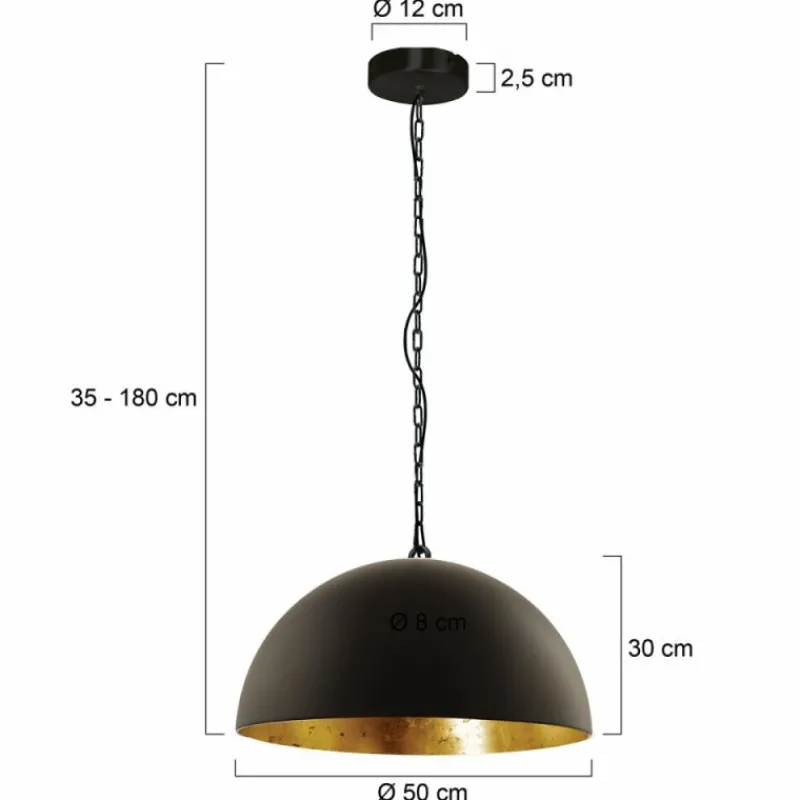 Lampes Dorées-Luminaires Steinhauer Suspension Steinhauer Semicirkel Noir, 1 lumière