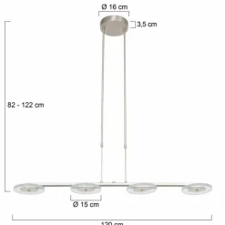Luminaires Steinhauer Suspension Steinhauer Soleil LED Acier brossé, 4 lumières* Éclairage Led