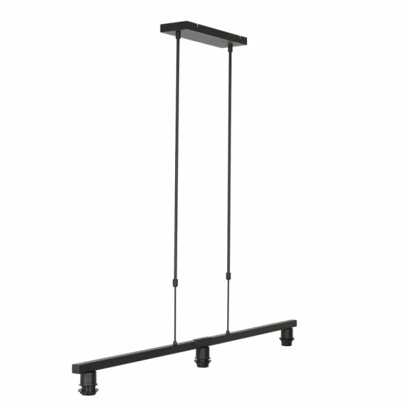 Lampes En Tissu-Luminaires Steinhauer Suspension Steinhauer Stang Noir, 3 lumières