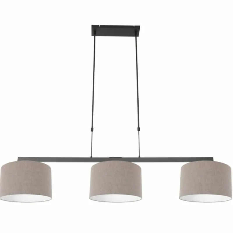 Lampes En Tissu-Luminaires Steinhauer Suspension Steinhauer Stang Noir, 3 lumières