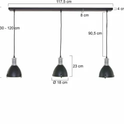 Luminaires Steinhauer Suspension Steinhauer Storm Noir, 3 lumières* Suspensions