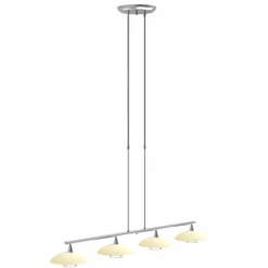 Luminaires Steinhauer Suspension Steinhauer Tallerken LED Acier inoxydable, Blanc, 4 lumières