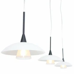 Luminaires Steinhauer Suspension Steinhauer Tallerken LED Nickel mat, 3 lumières