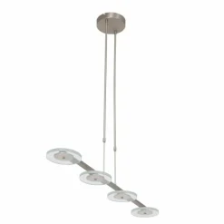 Luminaires Steinhauer Suspension Steinhauer Turound LED Argenté, 4 lumières* Éclairage Led