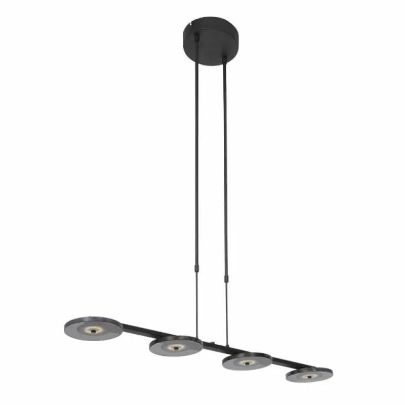 Luminaires Steinhauer Suspension Steinhauer Turound LED Noir, 4 lumières* Éclairage Led