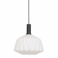 Luminaires Steinhauer Suspension Steinhauer Verre Nervuré Noir, 1 lumière