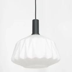 Luminaires Steinhauer Suspension Steinhauer Verre Nervuré Noir, 1 lumière
