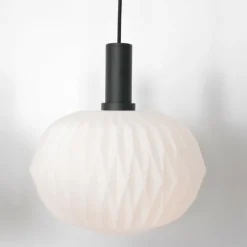 Luminaires Steinhauer Suspension Steinhauer Verre Nervuré Noir, 6 lumières
