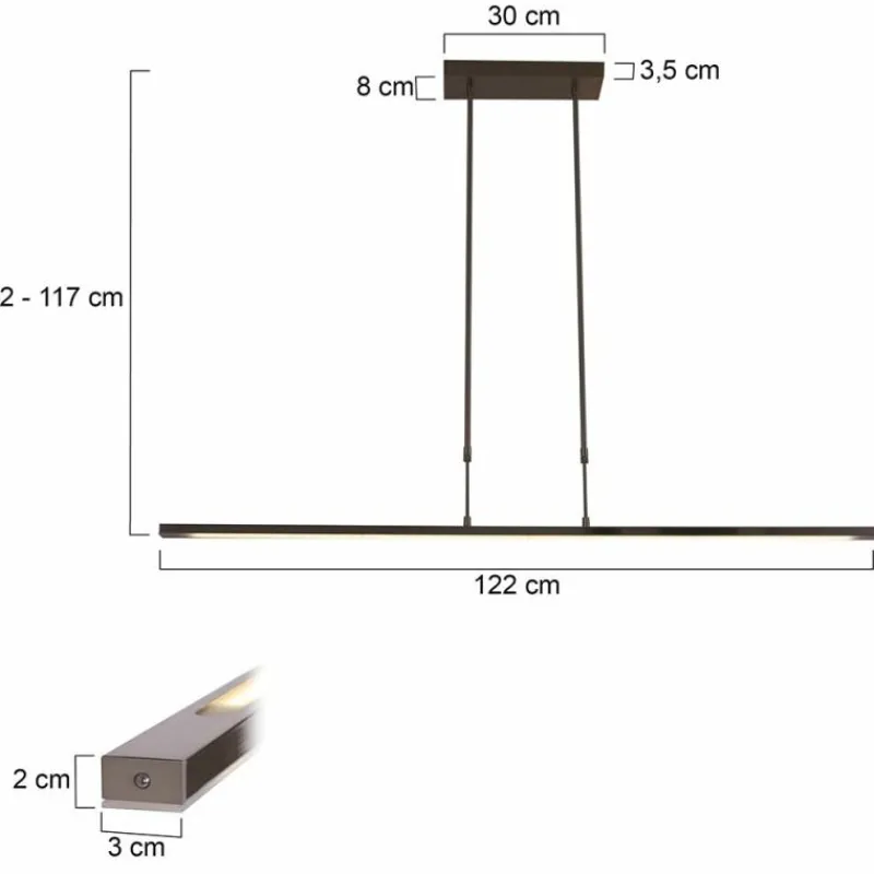 Luminaires Steinhauer Suspension Steinhauer Zelena LED Acier inoxydable, 3 lumières* Suspensions