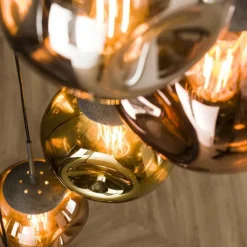 Lampes Dorées-hofstein Suspension Stellar Argent Oxydé, 7 lumières