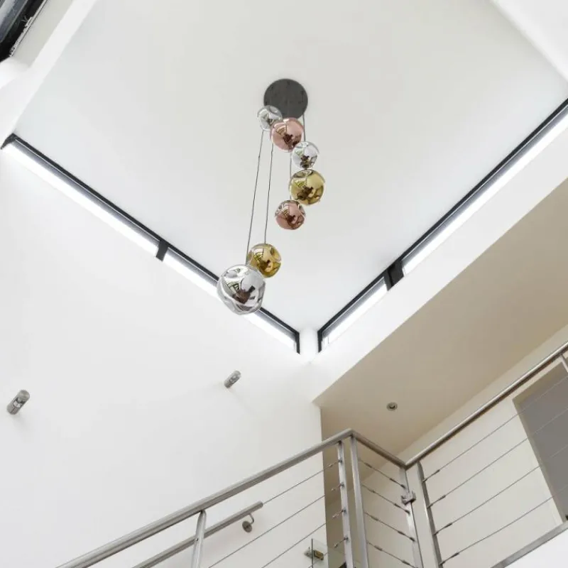 Lampes Dorées-hofstein Suspension Stellar Argent Oxydé, 7 lumières