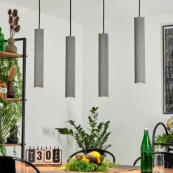 Lampes Industrielles-hofstein Suspension Stettler Noir, 4 lumières