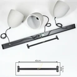 Luminaires Scandinaves-hofstein Suspension Stettler Noir, 3 lumières