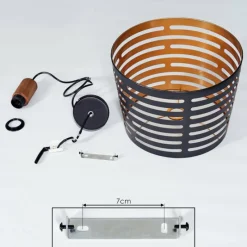 Lampes Dorées-hofstein Suspension Strathmore Bois foncé, Noir, 1 lumière