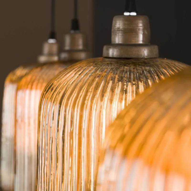 hofstein Suspension Stripe Gris, 4 lumières