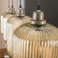 hofstein Suspension Stripe Gris, 4 lumières