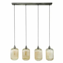hofstein Suspension Stripe Gris, 4 lumières
