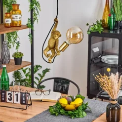 Lampes Dorées-hofstein Suspension Suardi Or, Noir, 1 lumière