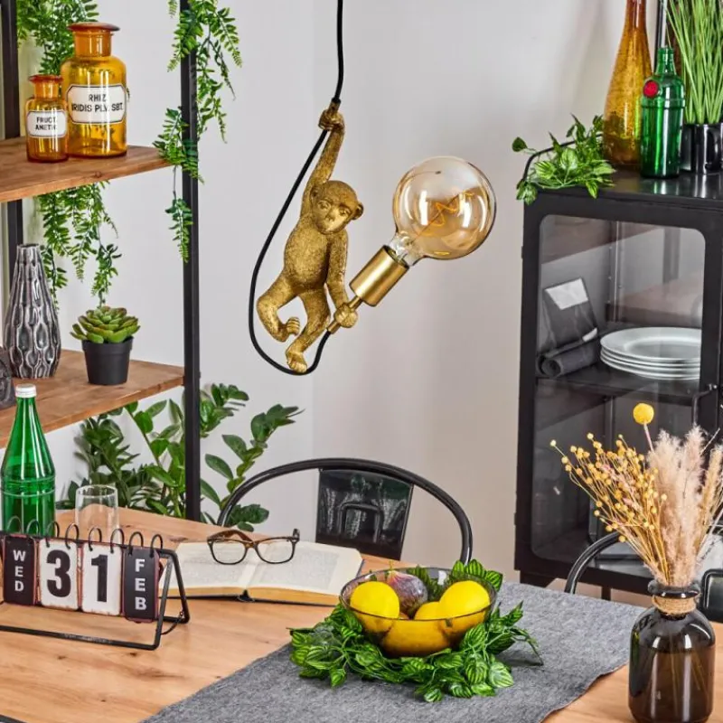 Lampes Dorées-hofstein Suspension Suardi Or, Noir, 1 lumière