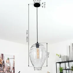 hofstein Suspension Sukeva Noir, 1 lumière