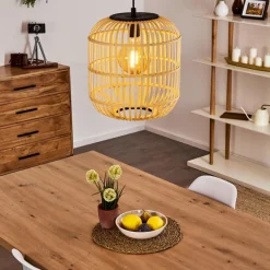 Style Boho-Chic-hofstein Suspension Sukhothai Noir, 1 lumière